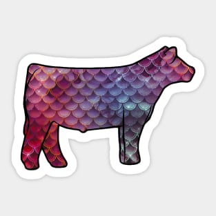 Mermaid Show Steer Silhouette  - NOT FOR RESALE WITHOUT PERMISSION Sticker